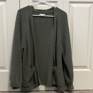 American Eagle Outfitters Dark Green Open-Front Cardigan